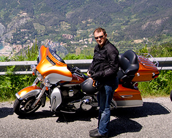 point de vue magnifique en harley electra glide